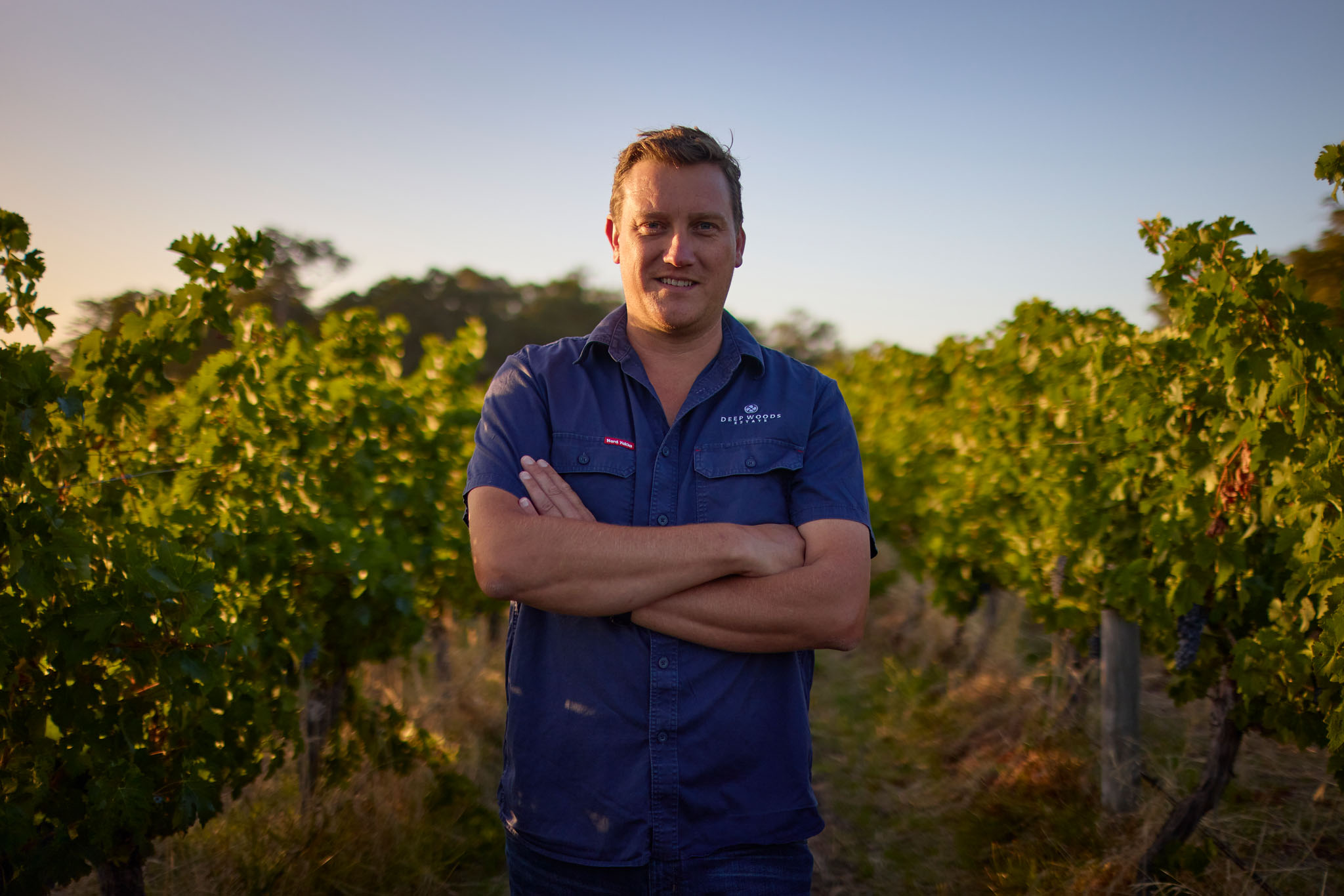 Man posing at the vineyard 